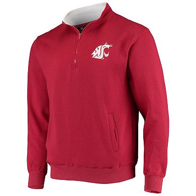 Men's Colosseum Crimson Washington State Cougars Tortugas Logo Quarter-Zip Jacket
