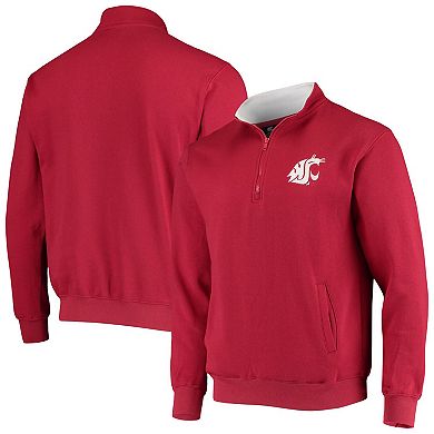 Men's Colosseum Crimson Washington State Cougars Tortugas Logo Quarter-Zip Jacket