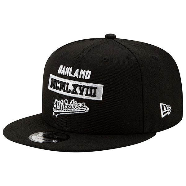 Men's New Era Black Oakland Athletics Stack 9FIFTY Snapback Hat