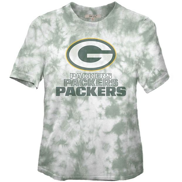 Men's Junk Food Green Green Bay Packers Tie-Dye Long Sleeve T-Shirt