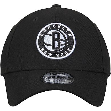 Men's New Era Black Brooklyn Nets Official Team Color 9FORTY Adjustable Hat
