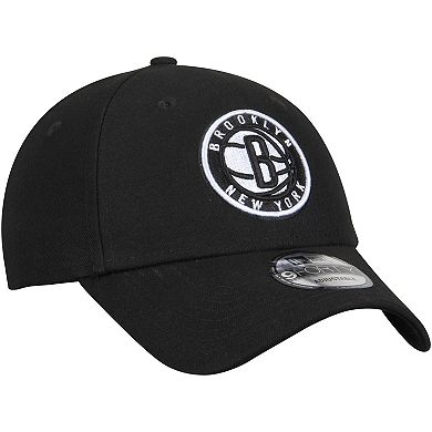 Men's New Era Black Brooklyn Nets Official Team Color 9FORTY Adjustable Hat