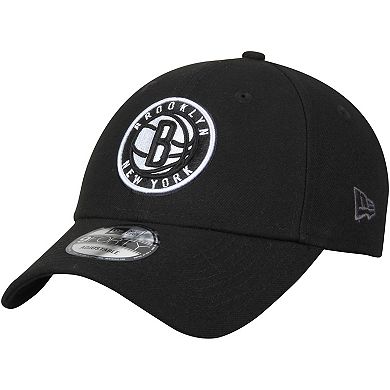 Men's New Era Black Brooklyn Nets Official Team Color 9FORTY Adjustable Hat