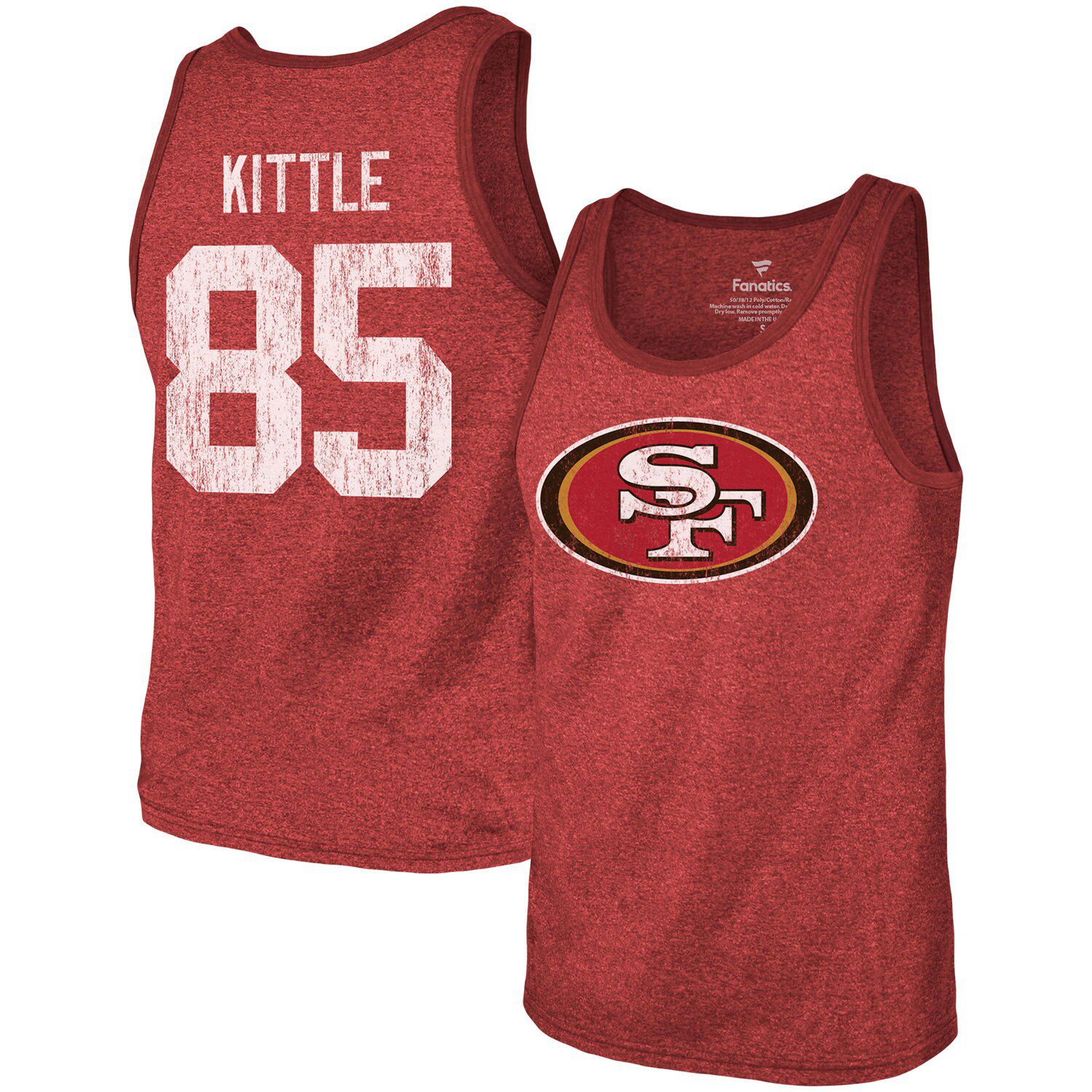 Fanatics George Kittle Mens Name Number Red T-Shirt Red / 4XL