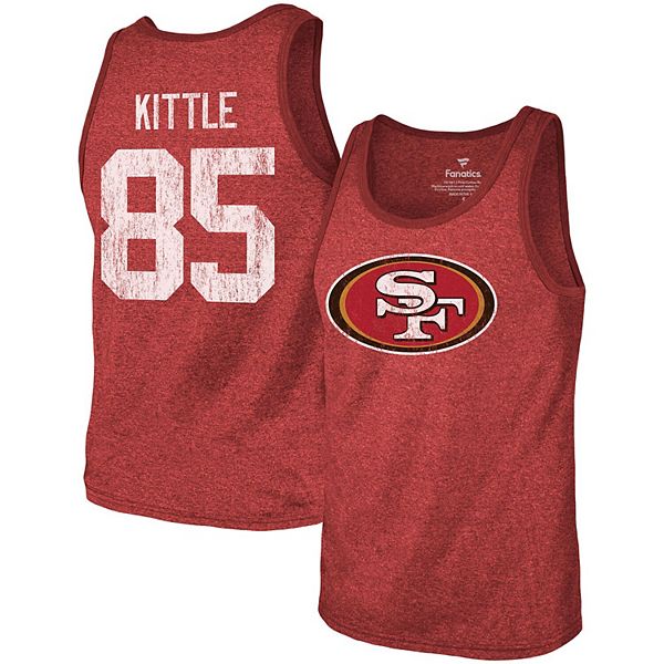 Men's Fanatics Branded George Kittle Scarlet San Francisco 49ers Name &  Number Tri-Blend Tank Top