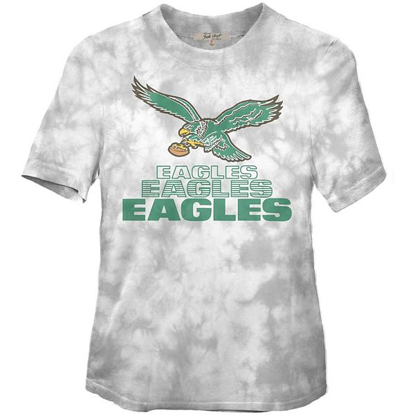 Women's Junk Food Black Philadelphia Eagles Team Spirit Tie-Dye T-Shirt