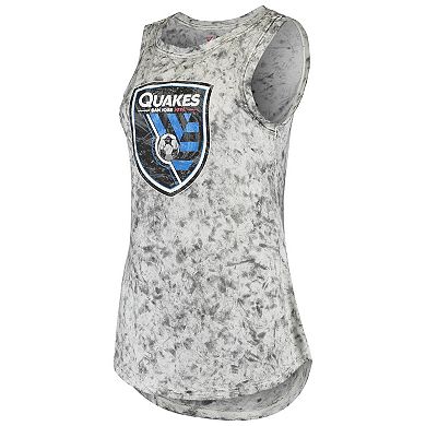 Women's 5th & Ocean by New Era Gray San Jose Earthquakes Washed Mineral Dye Jersey Tank Top