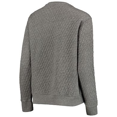 Women's Pressbox Heathered Gray Syracuse Orange Moose Applique Quilted Pullover Sweatshirt