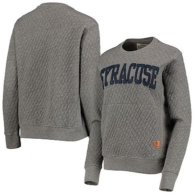 Women's Pressbox Heathered Gray Syracuse Orange Moose Applique Quilted Pullover Sweatshirt