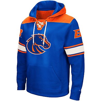 Men's Colosseum Royal Boise State Broncos 2.0 Lace-Up Logo Pullover Hoodie