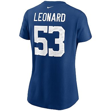 Women's Nike Shaquille Leonard Royal Indianapolis Colts Name & Number T-Shirt