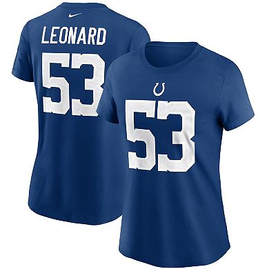 Women's Nike Shaquille Leonard Royal Indianapolis Colts Name & Number T-Shirt