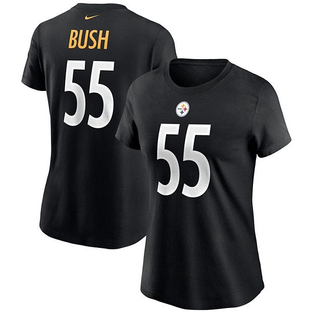 Women's Nike Devin Bush Black Pittsburgh Steelers Name & Number T-Shirt