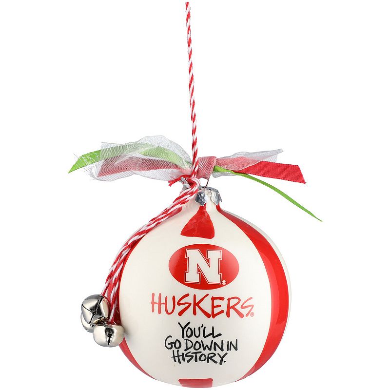 64047469 Nebraska Huskers Ceramic Team Ball Ornament, NEB T sku 64047469