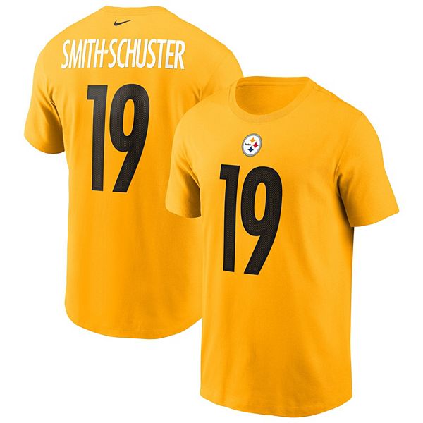 Men's Nike JuJu Smith-Schuster Gold Pittsburgh Steelers Name & Number T- Shirt