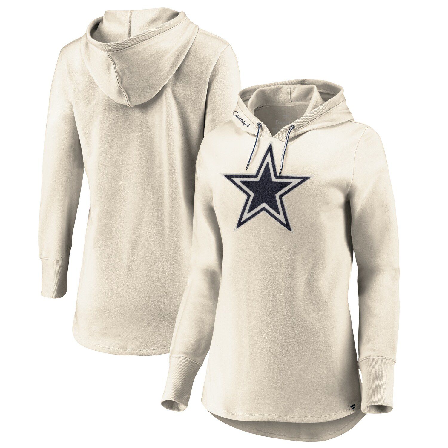 Dallas Cowboys Women's Practice Glitter Pullover Hoodie - Navy Blue