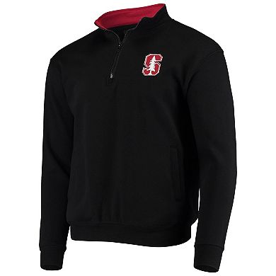 Men's Colosseum Black Stanford Cardinal Tortugas Logo Quarter-Zip Jacket