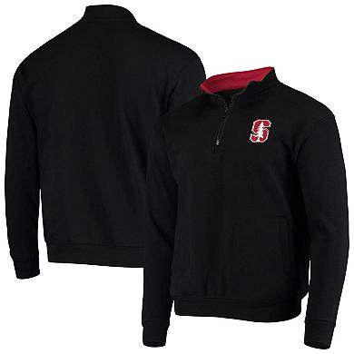 Men's Colosseum Black Stanford Cardinal Tortugas Logo Quarter-Zip Jacket