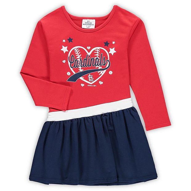 Girls Preschool Red St. Louis Cardinals Diamond Tri-Blend Long Sleeve Dress