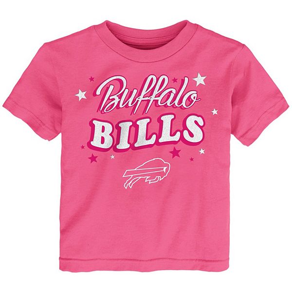 Youth Buffalo Bills Pink With Rainbow Sequin Short Sleeve Shirt