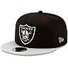 Men's New Era Black/Silver Las Vegas Raiders 2-Tone Basic 9FIFTY Snapback Hat