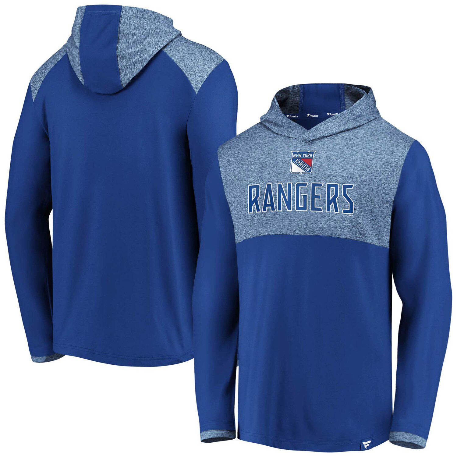 New York Rangers Fanatics Branded Team Lockup Fitted Pullover Hoodie - Royal