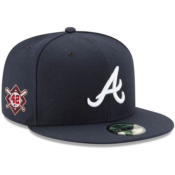 Men S New Era Navy Atlanta Braves Jackie Robinson Day Sidepatch 59fifty Fitted Hat