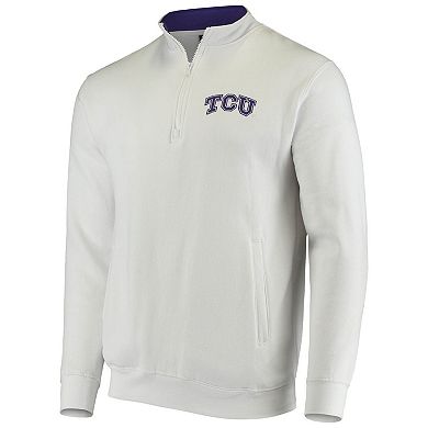 Men's Colosseum White TCU Horned Frogs Tortugas Logo Quarter-Zip Jacket