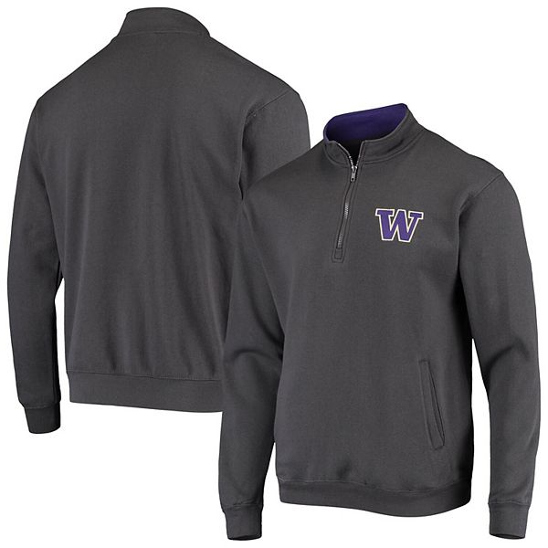 Men's Colosseum Charcoal Washington Huskies Tortugas Logo Quarter-Zip ...