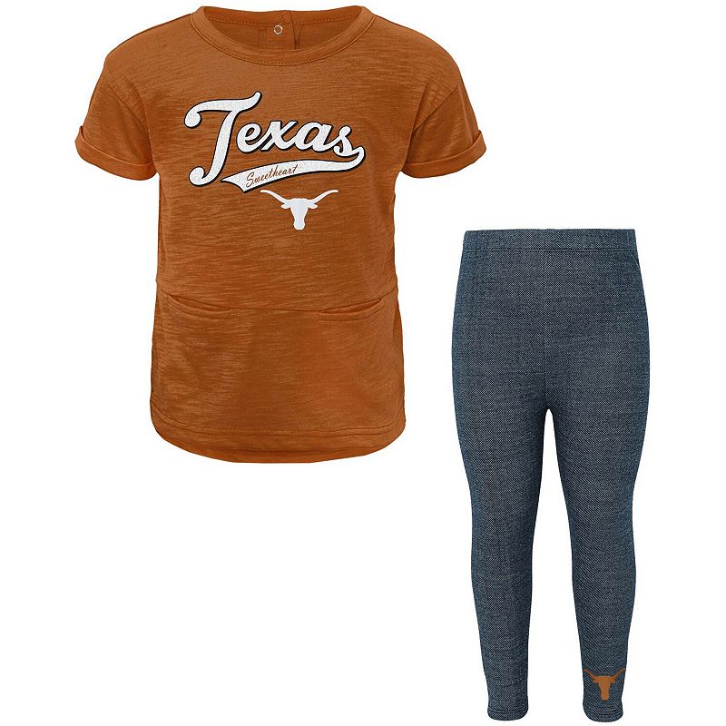 Girls Preschool Texas Orange Texas Longhorns Stadium T-Shirt & Leggings Set
