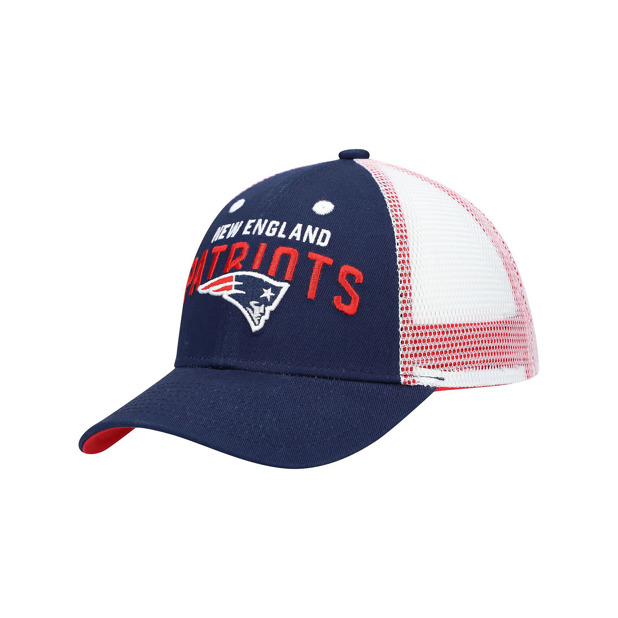 Preschool Navy/White New England Patriots Core Lockup Mesh Back Snapback Ha