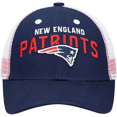 Preschool Navy/White New England Patriots Core Lockup Mesh Back Snapback Hat