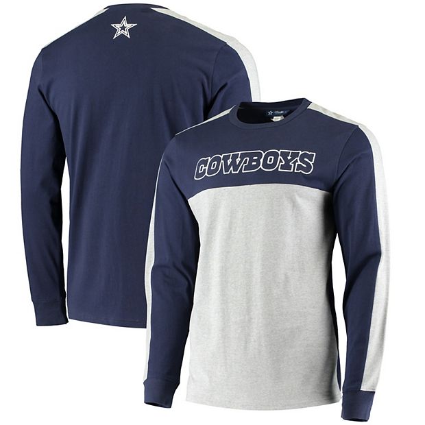 Men's Navy Dallas Cowboys Edwin Long Sleeve Cut & Sew T-Shirt