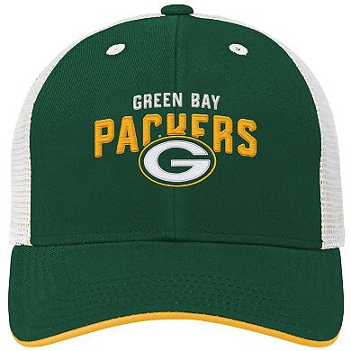 Preschool Green/White Green Bay Packers Core Lockup Mesh Back Snapback Hat