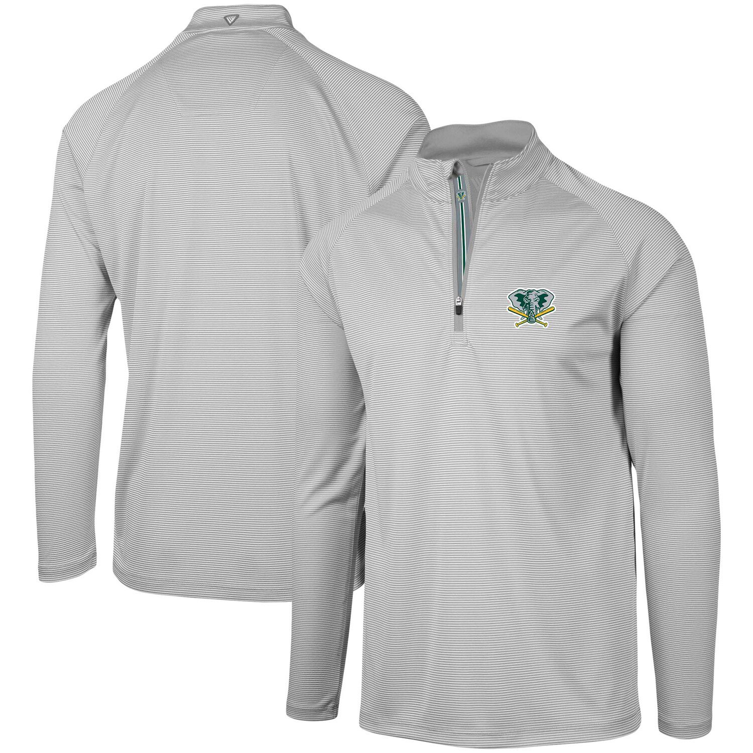 Image for Unbranded Men's Levelwear Gray Oakland Athletics Orion Historic Logo Raglan Quarter-Zip Jacket at Kohl's.