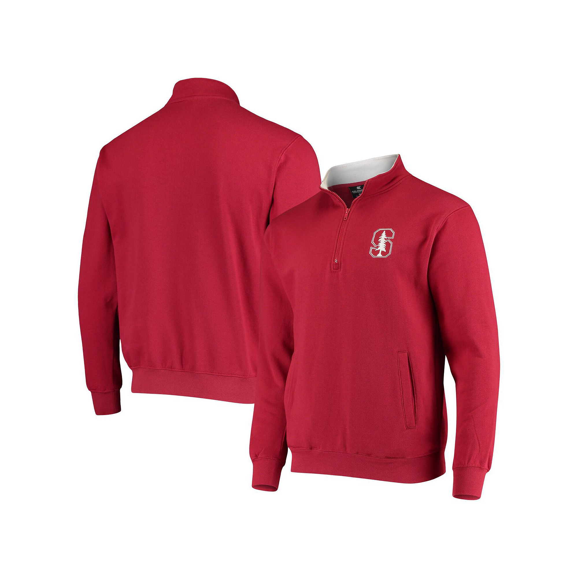 Mens Colosseum Cardinal Stanford Cardinal Tortugas Logo Quarter-Zip Jacket