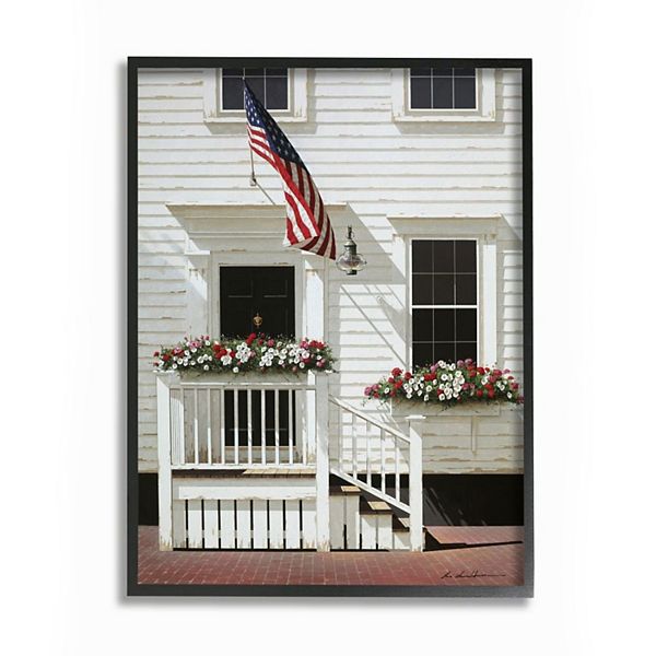 Stupell Home Decor Americana Town House Front Rural Country ...