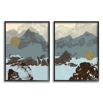 Stupell Home Decor Mountain Range Framed Wall Art 2 pc Set