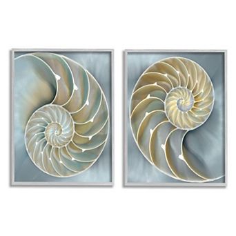 Stupell Home Decor Intricate Nautilus Framed Wall Art 2 pc Set