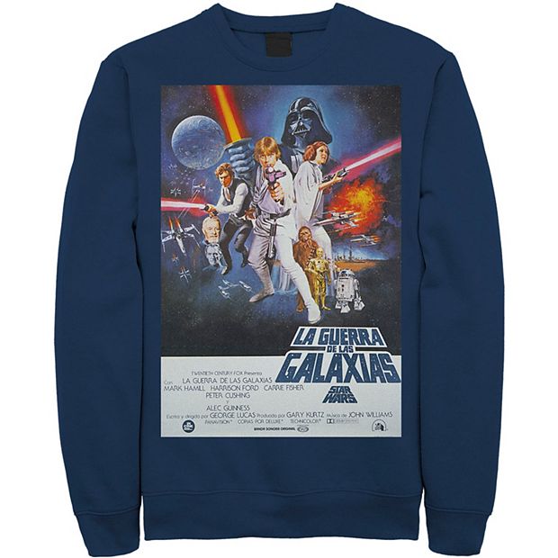 Men's Star Wars La Guerra De Las Galaxias Vintage Poster Fleece