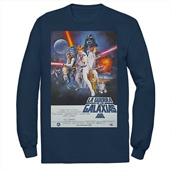 Men's Star Wars La Guerra De Las Galaxias Vintage Poster Tee