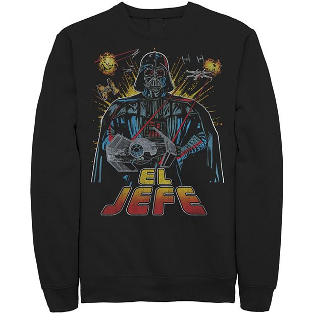 Men's Star Wars Darth Vader El Jefe Comic Style Portrait Fleece