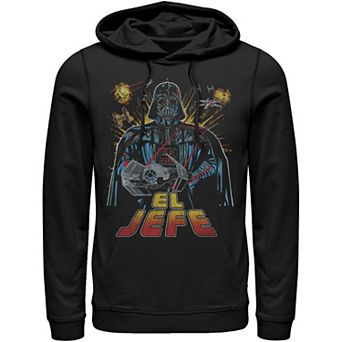 Men's Star Wars Darth Vader El Jefe Comic Style Portrait Hoodie