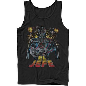 Men's Star Wars Darth Vader El Jefe Comic Style Portrait Tank Top