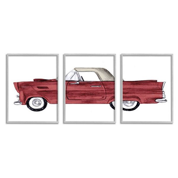 Download Stupell Home Decor Vintage Red Convertible Drawing Classic Automobile Car Wall Art