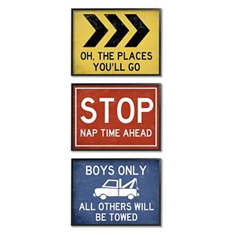 Boys Stupell Home Decor Distressed Street Signs Boys Room Transportation Theme Wall Art