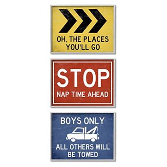 Boys Stupell Home Decor Distressed Street Signs Boys Room Transportation Theme Wall Art