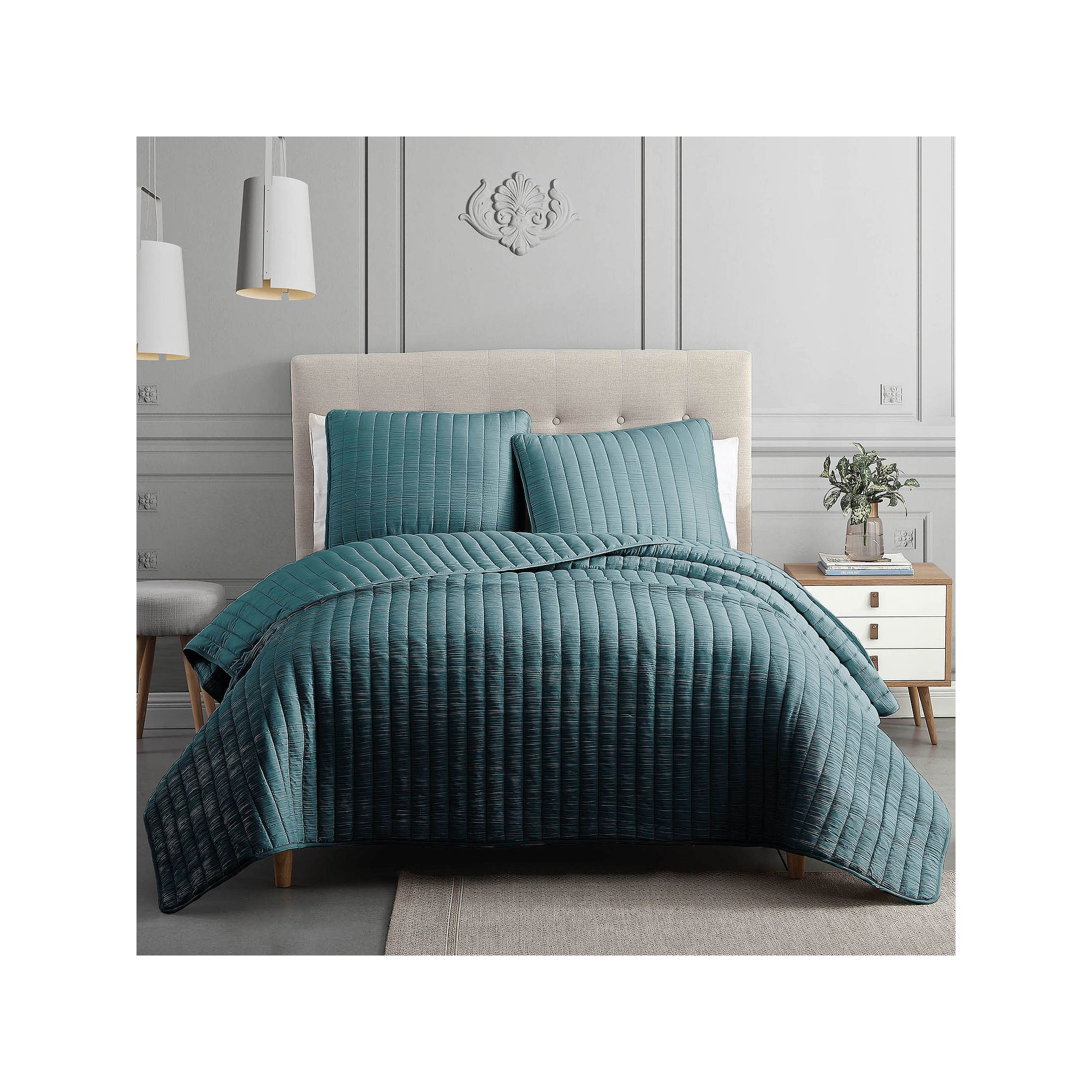 Riverbrook Home Moonstone 3-Piece Quilt Set and Shams, Blue