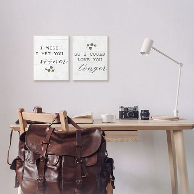 Stupell Home Decor Wish I met You Sooner to Love You Longer Plaque Wall Art 2-piece Set