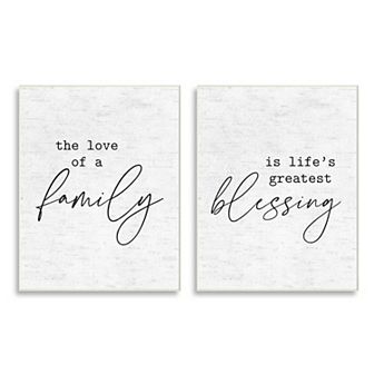Stupell Home Decor Love of Family is Life's Greatest Blessing Plaque Wall Art 2 pc Set